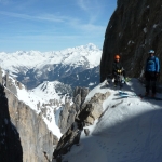 7a A la brèche, départ du couloir de descente vers Pralognan